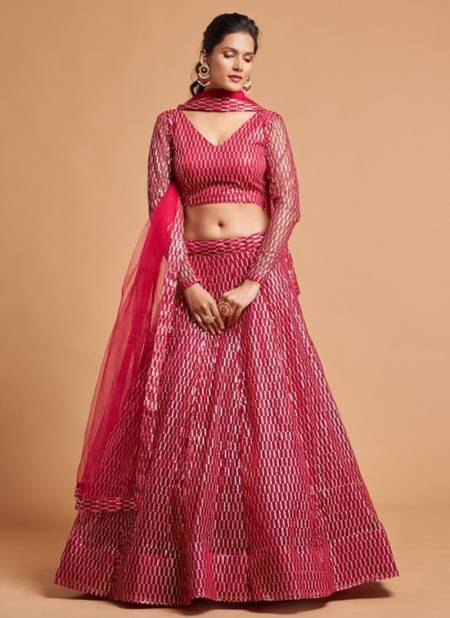 Hot Pink Colour Romantic Vol 2 Zeel New Designer Party Wear Net Lehenga Choli Collection 7310